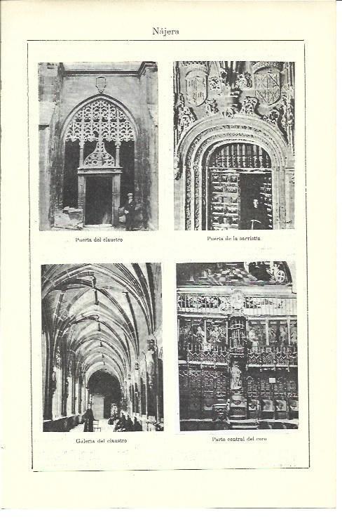 LAMINA ESPASA 40061: Puertas y claustro de la catedral de Najera