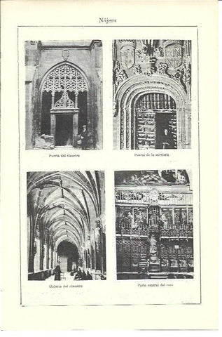 LAMINA ESPASA 40061: Puertas y claustro de la catedral de Najera