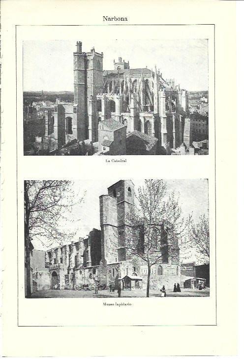 LAMINA ESPASA 40100: Catedral y Museo Lapidario de Narbona, Francia