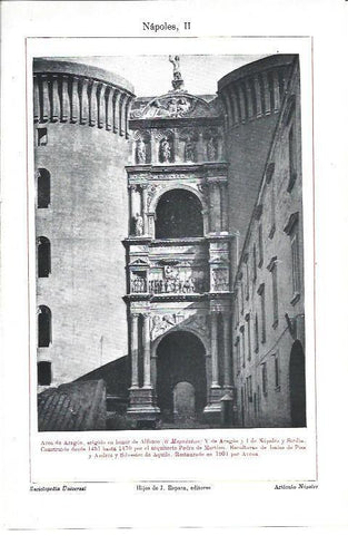 LAMINA ESPASA 40095: Arco de Aragon en Napoles
