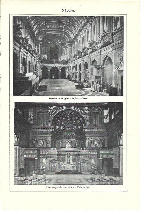 LAMINA ESPASA 40089: Interior de la iglesia de Santa Clara de Napoles
