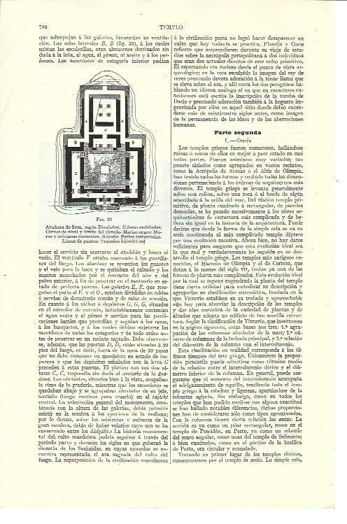 LAMINA ESPASA 40181: Planta de la Ayadana de Susa, según Dieulafoy