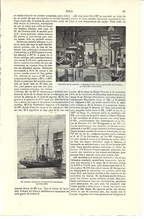 LAMINA ESPASA 40275: Interior de la estacion de Australia en el Polo Sur