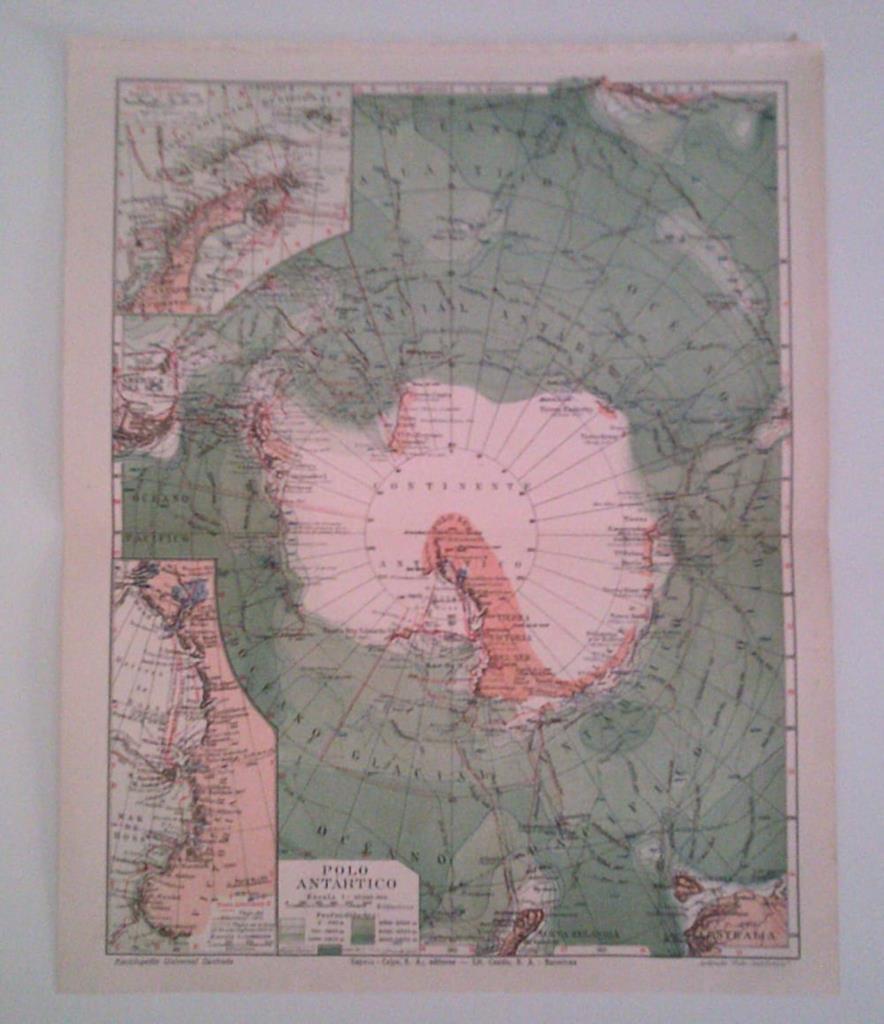 LAMINA ESPASA 40270: Mapa del Polo Antartico