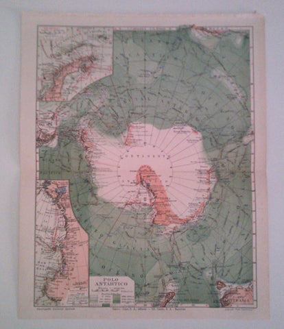 LAMINA ESPASA 40270: Mapa del Polo Antartico