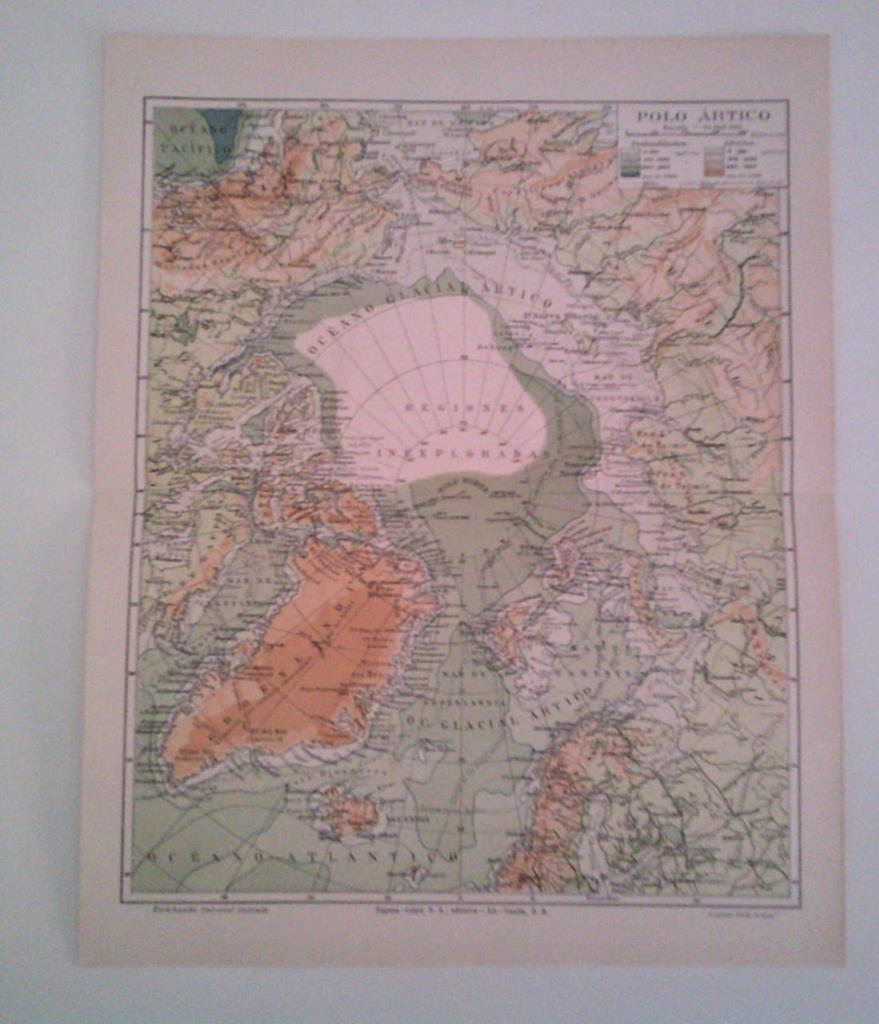 LAMINA ESPASA 40269: Mapa del Polo Artico