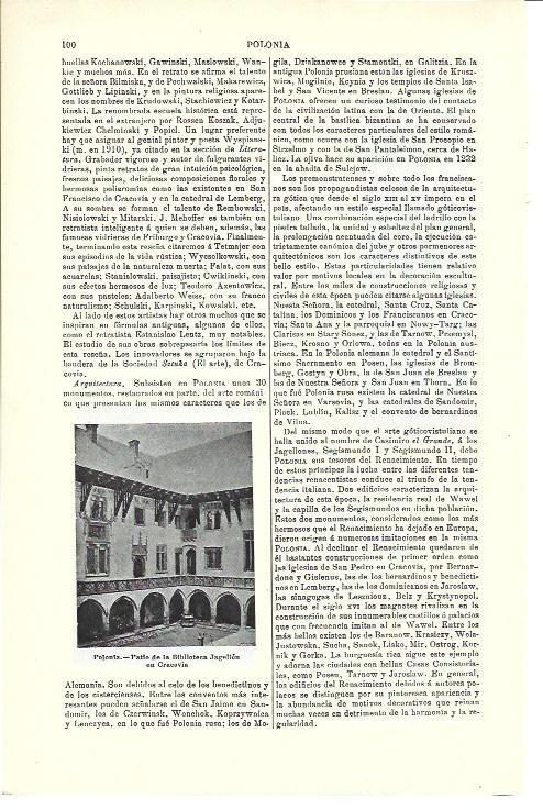 LAMINA ESPASA 40283: Patio de la Biblioteca Jagellon en Cracovia, Polonia