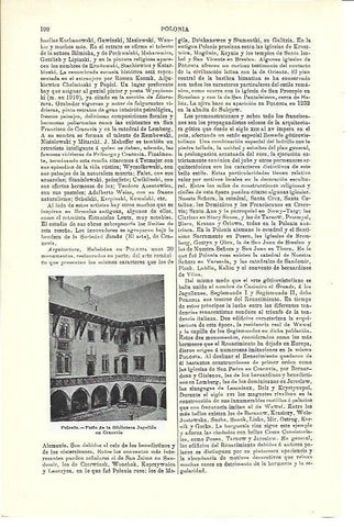 LAMINA ESPASA 40283: Patio de la Biblioteca Jagellon en Cracovia, Polonia