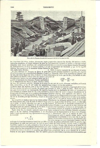 LAMINA ESPASA 40256: Calle de Nagoya despues del terremoto de 1891