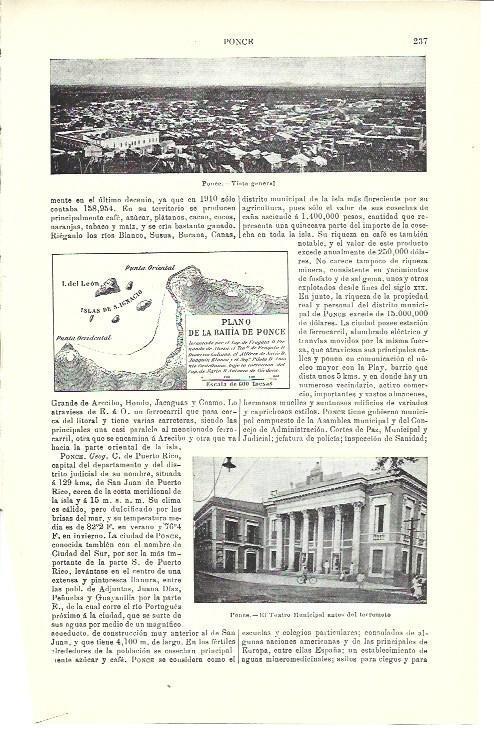 LAMINA ESPASA 40307: Vista y plano de la Bahia de Ponce
