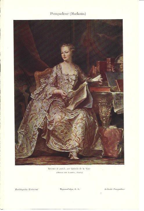 LAMINA ESPASA 40306: Madame Pompadour, por Quintin de la Tour