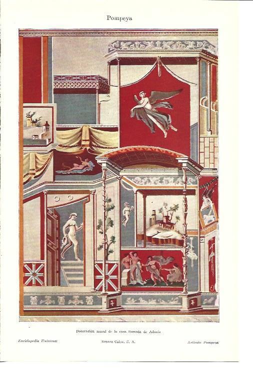 LAMINA ESPASA 40305: Pintura de la Casa de Adonis en Pompeya