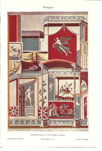LAMINA ESPASA 40305: Pintura de la Casa de Adonis en Pompeya