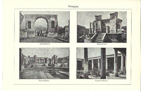LAMINA ESPASA 40298: Templo de Isis y casas de Pompeya