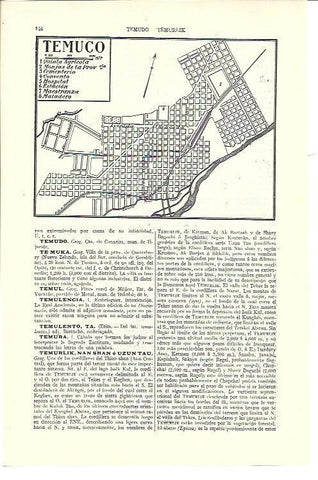 LAMINA ESPASA 40201: Plano de Temuco