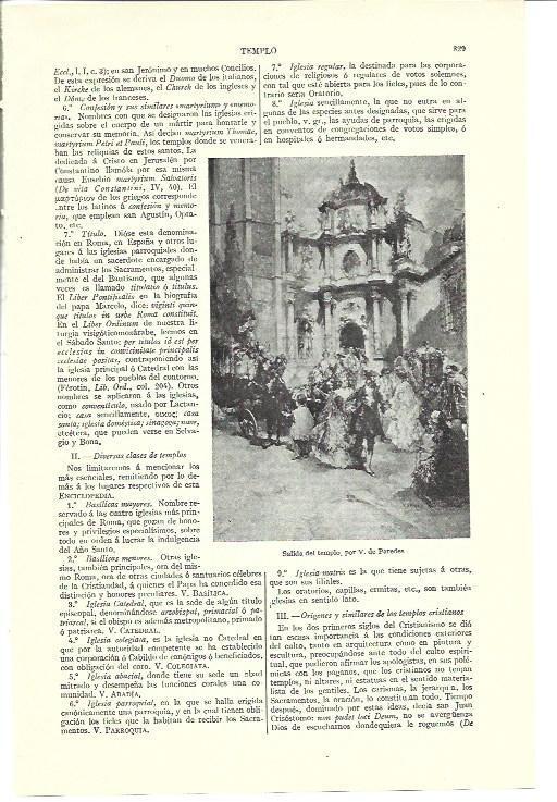 LAMINA ESPASA 40199: Salida del templo, por V. de Paredes