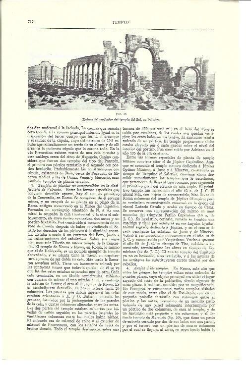 LAMINA ESPASA 40187: Ruinas del Templo del Sol en Palmira, Siria