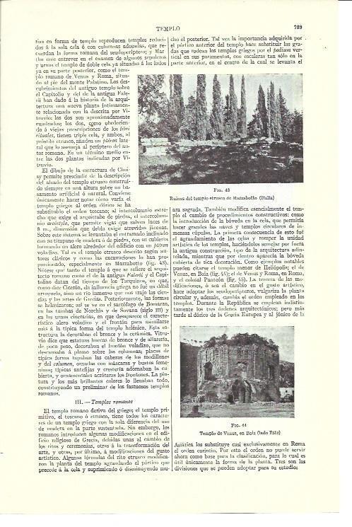 LAMINA ESPASA 40186: Templo de Venus en Bala y templo de Mazzabotto