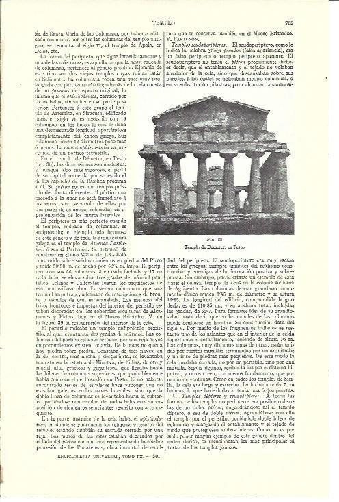 LAMINA ESPASA 40184: Templo de Demeter en Pesto