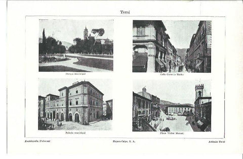 LAMINA ESPASA 40246: Edificios y calles de Terni