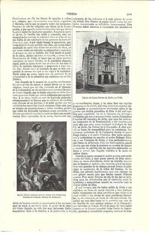 LAMINA ESPASA 40237: Iglesia de Santa Teresa de Jesus en Avila