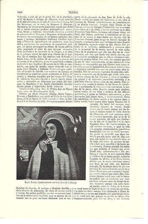 LAMINA ESPASA 40234: Santa Teresa, por Juan de la Miseria