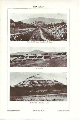 LAMINA ESPASA 40223: Vistas de Teotihuacan