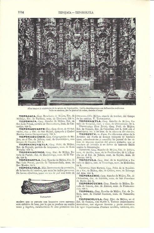 LAMINA ESPASA 40226: Altar Mayor de la iglesia de Tepotzotlan
