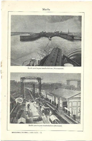 LAMINA ESPASA 39858: Muelle de Stralsund y de Warnembude