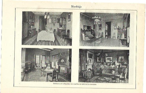 LAMINA ESPASA 39848: Habitaciones con muebles de principios del siglo XX