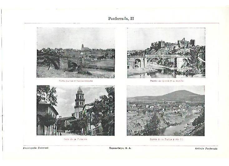 LAMINA ESPASA 39873: Vistas de Ponferrada