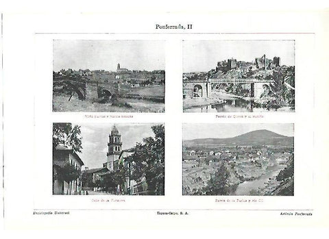 LAMINA ESPASA 39873: Vistas de Ponferrada