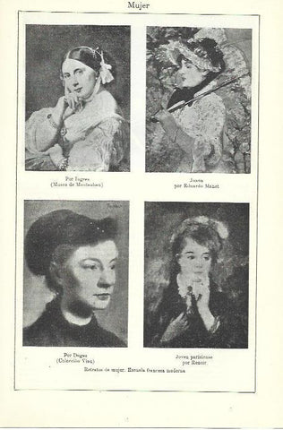LAMINA ESPASA 39896: Retratos de mujer de la escuela francesa moderna
