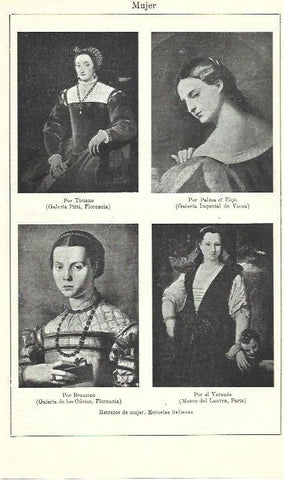 LAMINA ESPASA 39893: Retratos de mujer de la escuela italiana