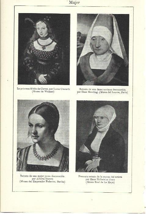 LAMINA ESPASA 39890: Retratos por Durero, Memling, Holhein el Joven y Cranach