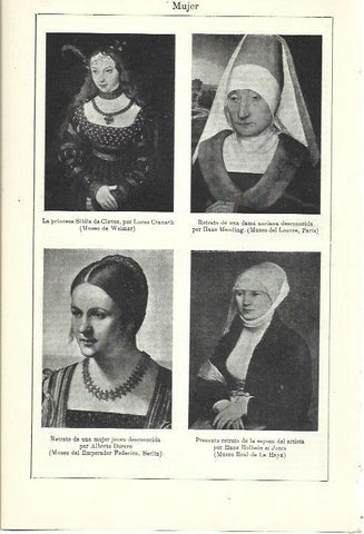 LAMINA ESPASA 39890: Retratos por Durero, Memling, Holhein el Joven y Cranach