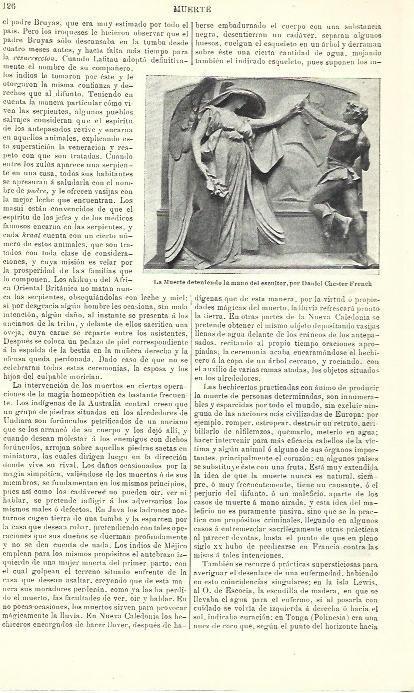 LAMINA ESPASA 39876: La Muerte deteniendo la mano del escultor, por Daniel