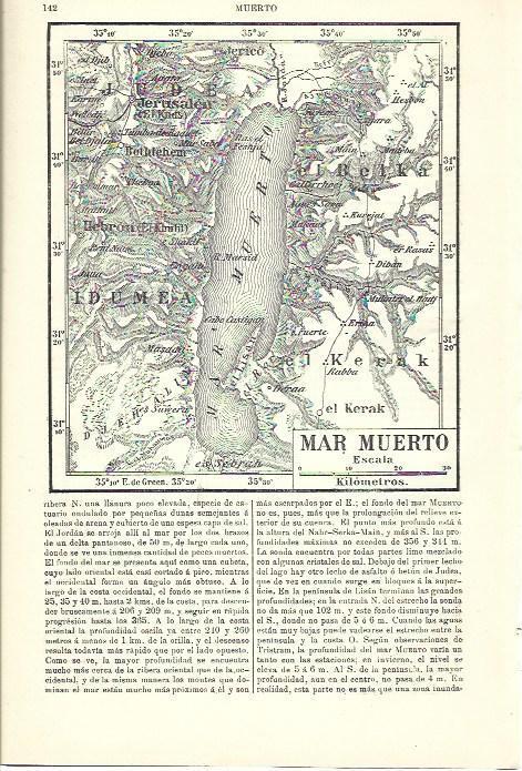 LAMINA ESPASA 39877: Mapa del Mar Muerto