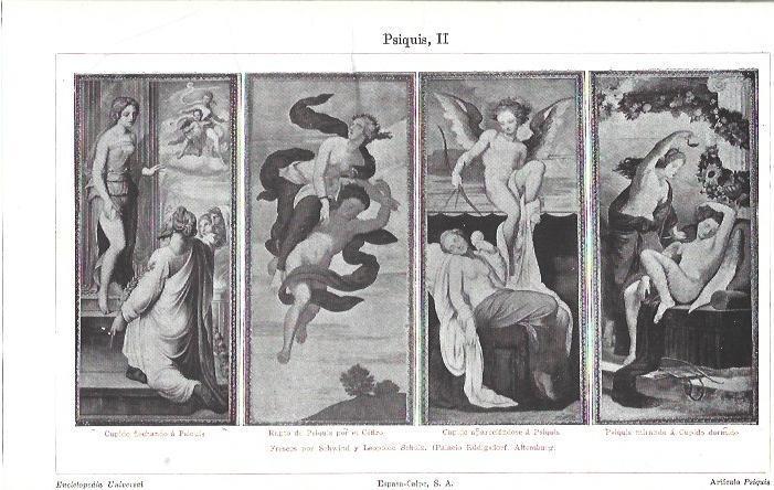 LAMINA ESPASA 39839: Frescos de Psiquis por Schwind en el Palacio Rudigsforf