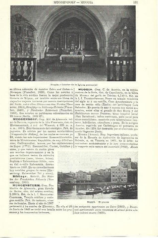 LAMINA ESPASA 39880: Puerto e iglesia de Muggia, Austria