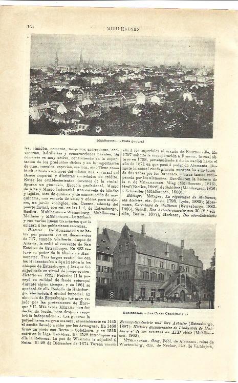 LAMINA ESPASA 39882: Vista general y Ayuntamiento de Muhlhausen