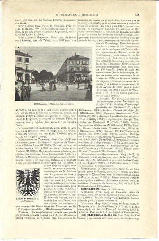 LAMINA ESPASA 39885: Plaza y escudo de Muhlhausen