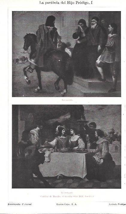 LAMINA ESPASA 39786: La partida y El banquete, por Murillo