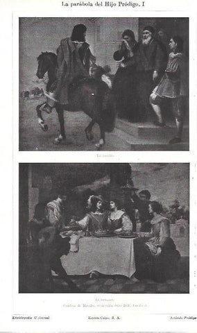 LAMINA ESPASA 39786: La partida y El banquete, por Murillo