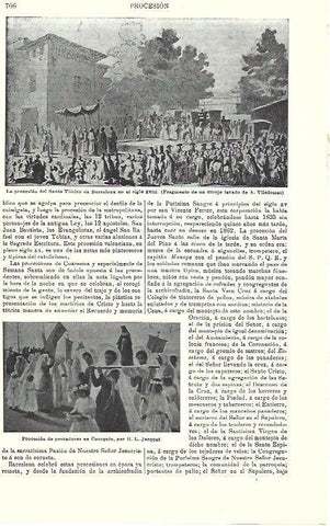 LAMINA ESPASA 39778: La procesion del santo Viatico en Barcelona, por Viladomat