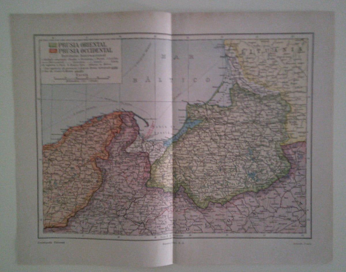 LAMINA ESPASA 39825: Mapa de Prusia oriental y occidental