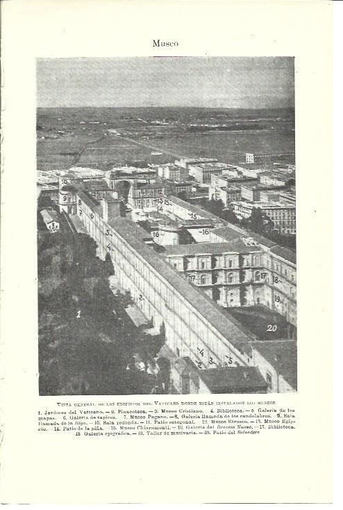 LAMINA ESPASA 40002: Vista aerea de los Museos del Vaticano