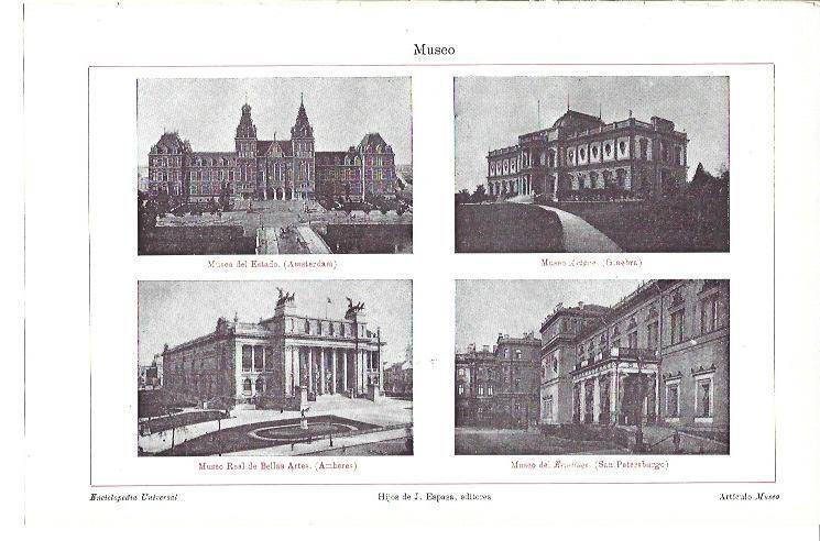 LAMINA ESPASA 40000: Museos de Amsterdam, Ginebra, San Petersburgo y Amberes