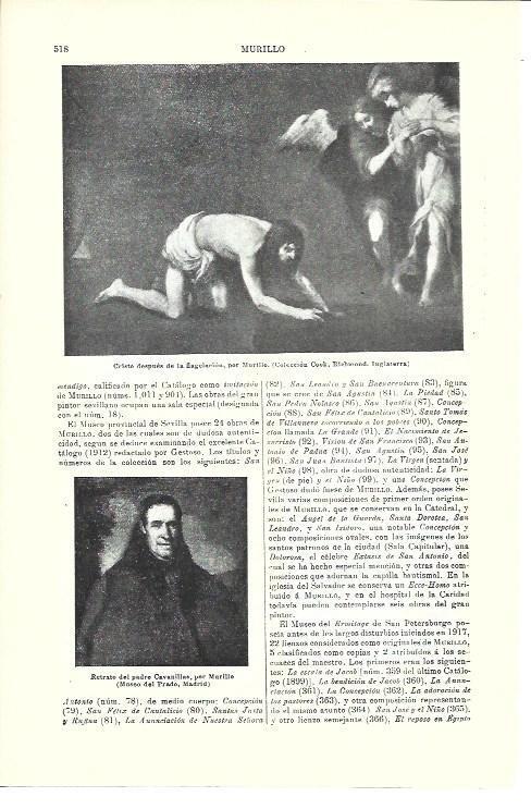 LAMINA ESPASA 39983: Cristo despues de la flagelacion y retrato del padre Cavanillas, por Murillo