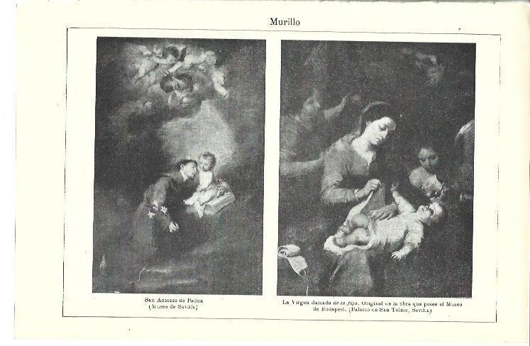 LAMINA ESPASA 39981: San Antonio de Padua y La Virgen de la faja, por Murillo